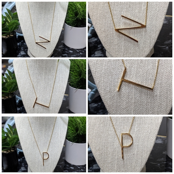 stainless steel initial necklace NEW - Picture 2 of 4